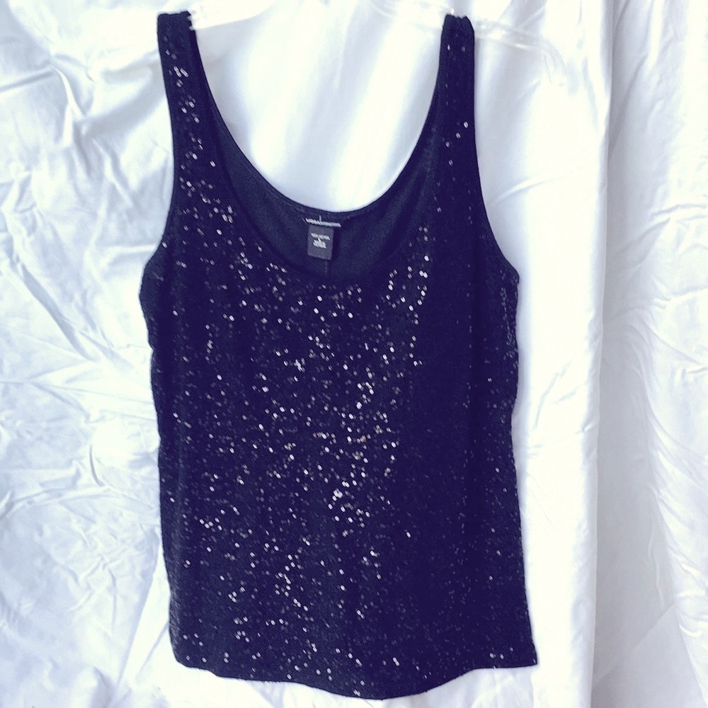 Black sequin tank top